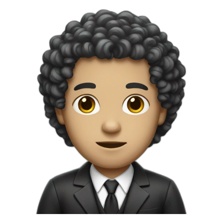 white lawyer with curly black long hair sticker