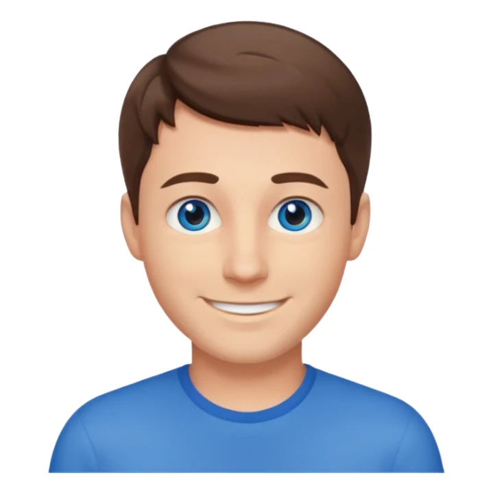 adult male with short, brown hair and blue eys sticker