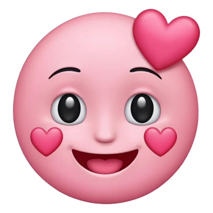 Blushing emoji with hearts on its face  sticker