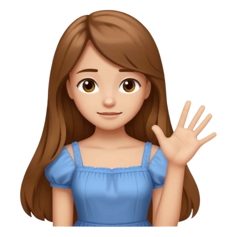 fake costumer loyalty, girl that doesn't care, she is like whatever, brown long hair, cute dress and her hand showing like i dont care whatever, make her look little bit bored sticker