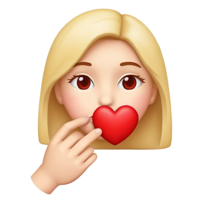 emoji making kissy lips holding a heart  sticker