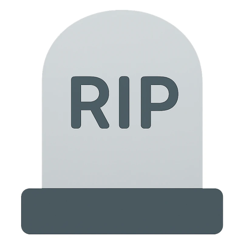 "RIP" gravestone  sticker