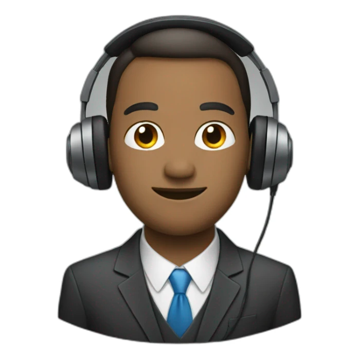 man in a suit with headphones sticker