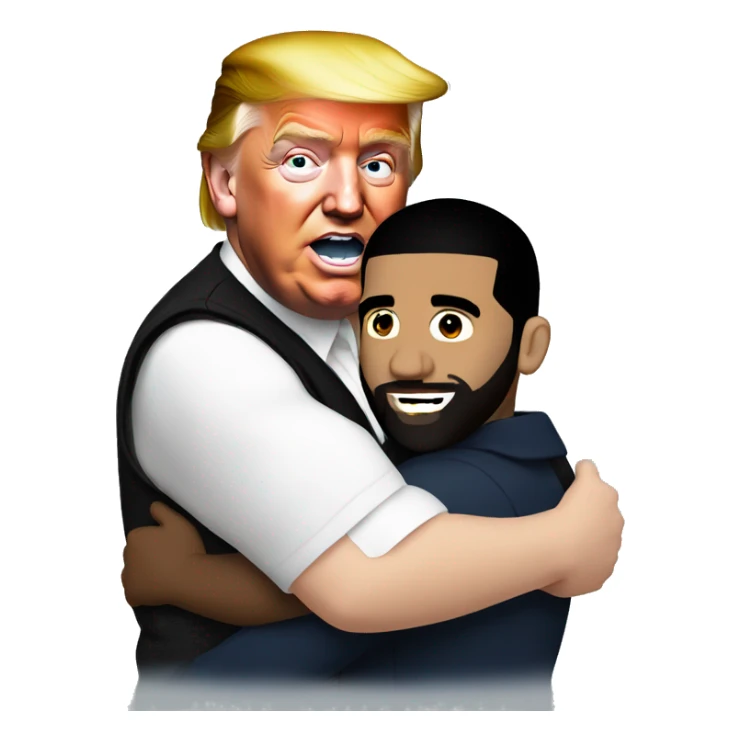 Donald trump and drake hugging  sticker