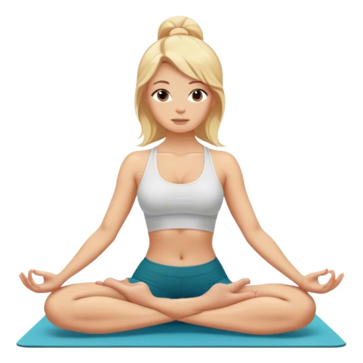 White girl with blonde hair doing yoga sticker