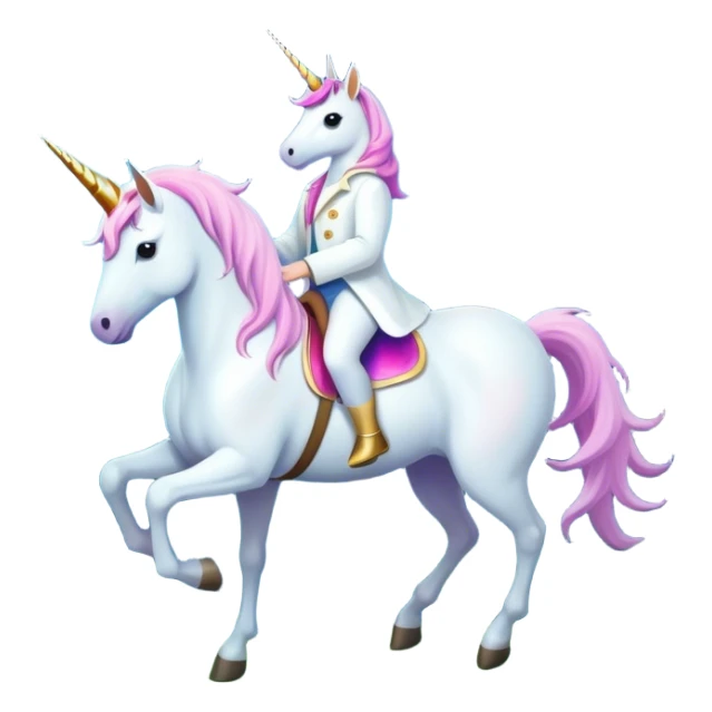 Unicorn rides in a magical forest under the moon sticker