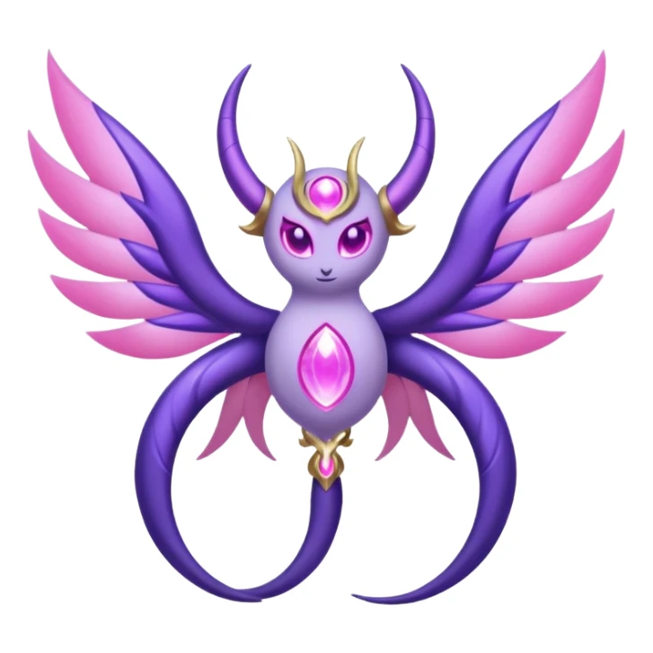 Pokemon legendary purple and pink lunala sticker
