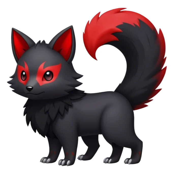 Cute edgy black red animal hybrid Fakemon full body sticker