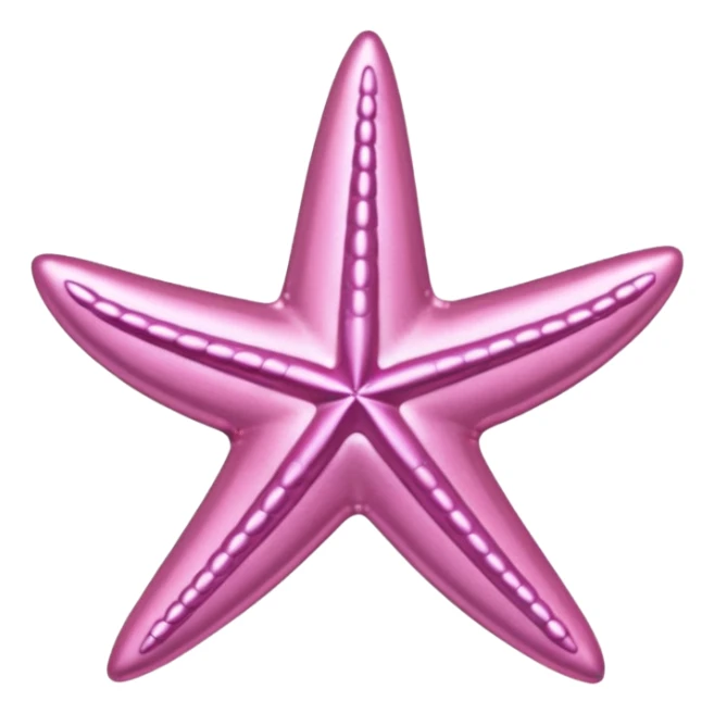 pink metallic sea star shaped hair clip sticker
