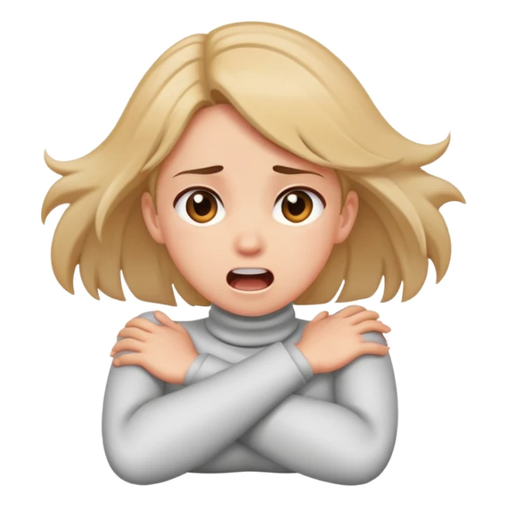 girl crossing arms across neck screaming sticker