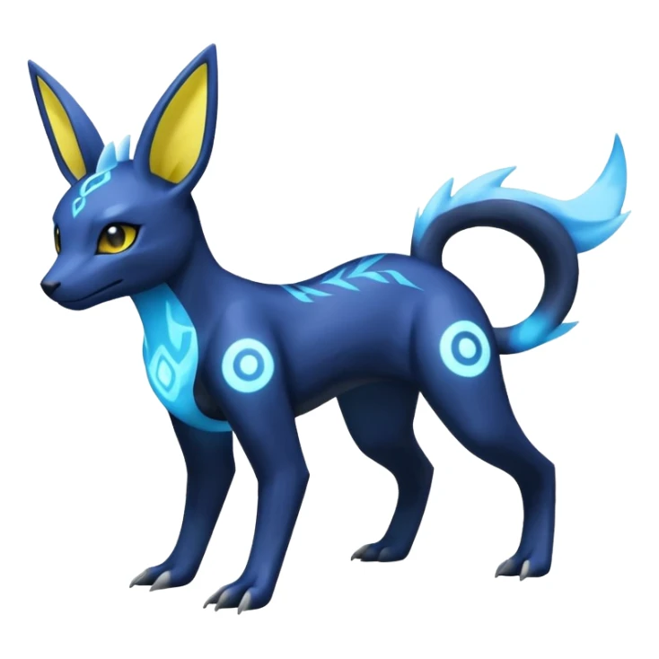 Manectric-Electrike-Lugia-Umbreon-Draco-Fakémon-hybrid-creature (full body), 4 legs sticker