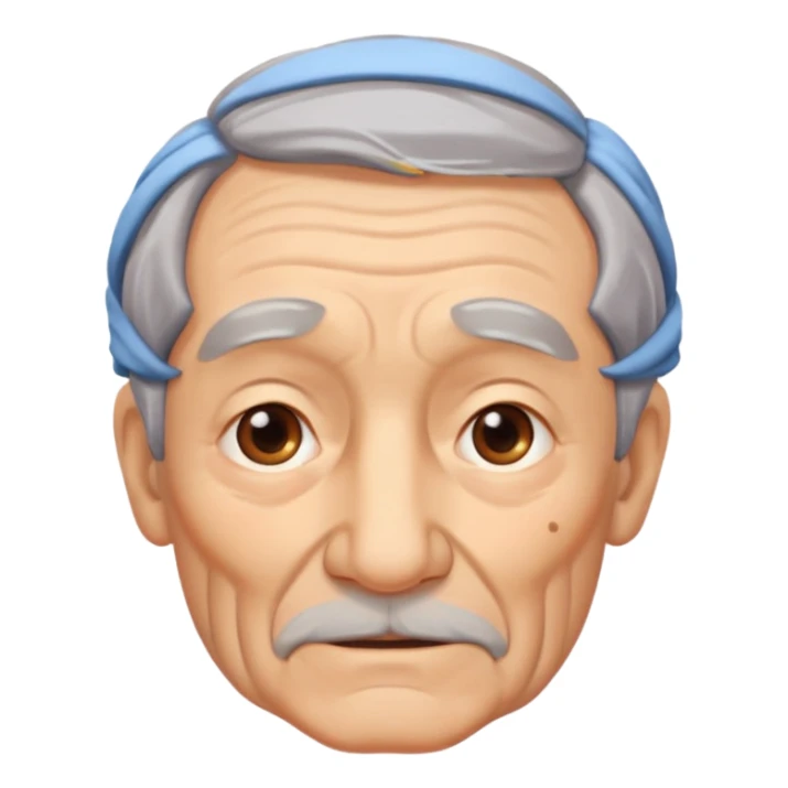 old man with wrinkles, age spots, and gray hair sticker