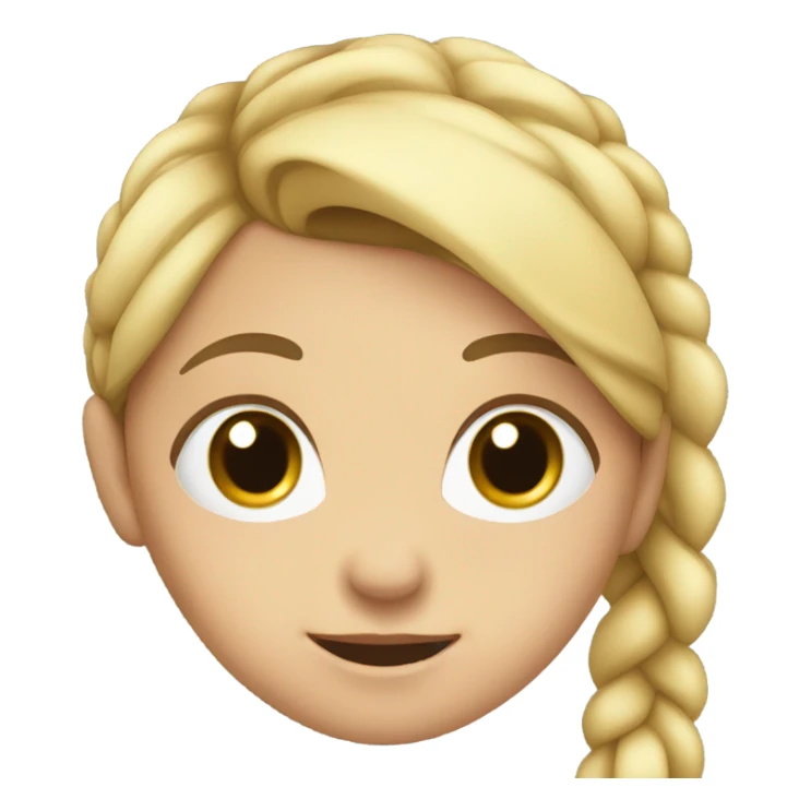 Girl with ponytail turned to the left side with a black dot on face sticker