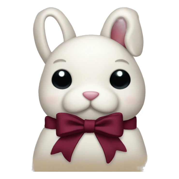 Stuffed bunny with burgundy bow sticker