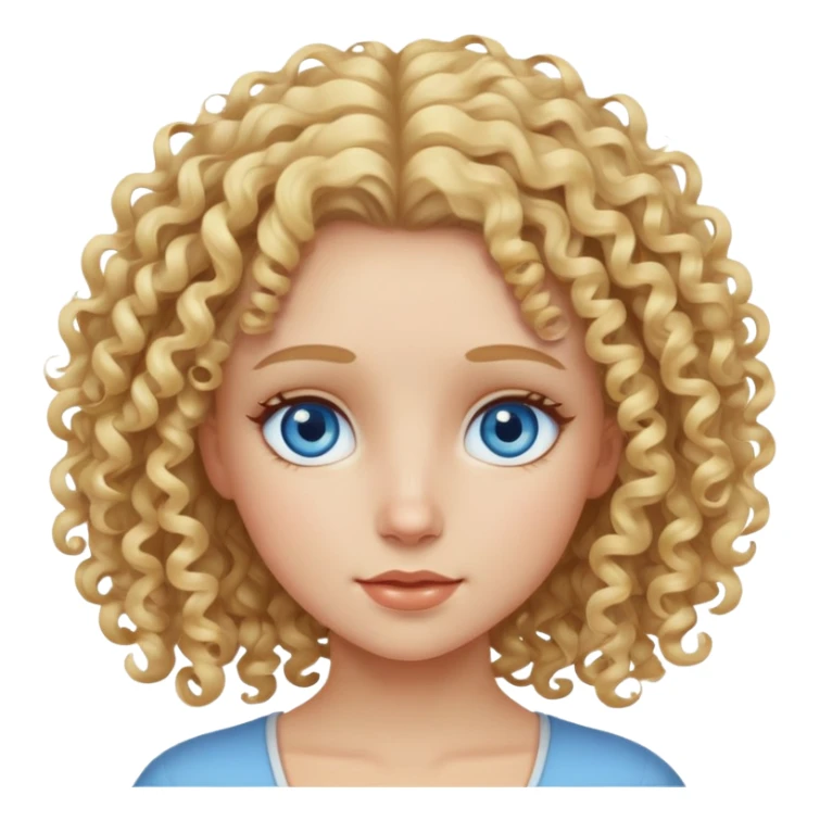 blond curly hair and blue eyed girl sticker