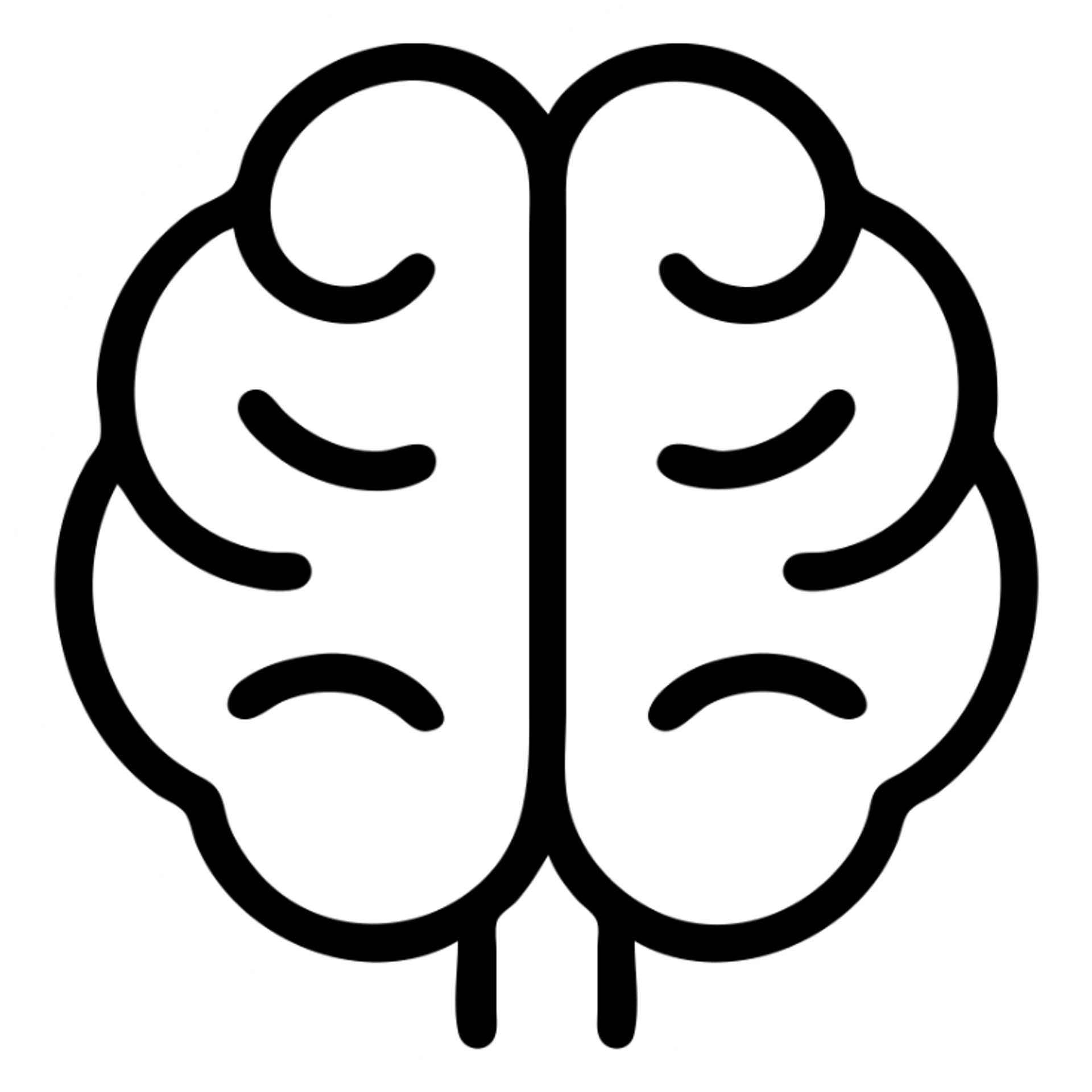 smooth brain, minimalistic style, simple icon, minimal details, clean and clear sticker