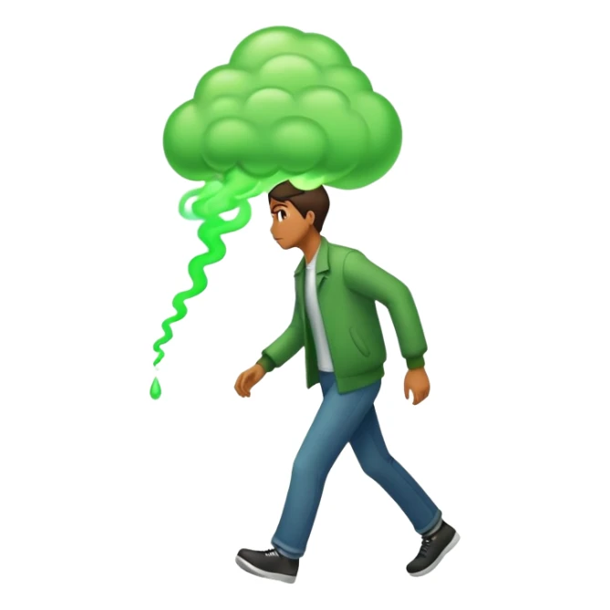 Someone walking away with green gas following them  sticker