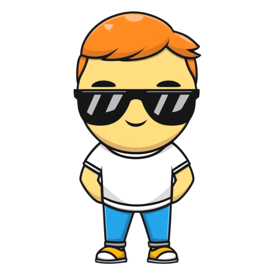 Fun character looking super cool with sunglasses and a confident pose sticker