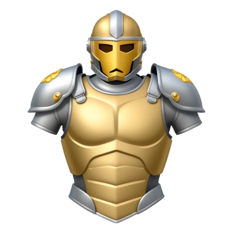 classic silver platebody torso armor, light silver, no gold, matching lighter silver helmet style, emoji style sticker