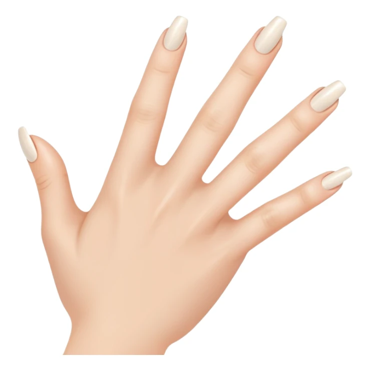 fingers with short, clean nails, subtle shine, minimal design sticker