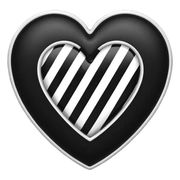 Adidas white stripes black heart sticker