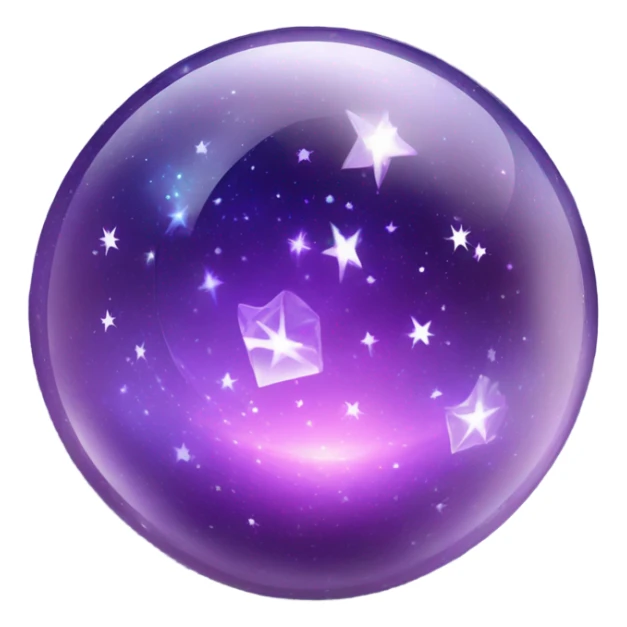 crystal magic ball with galaxy universe sticker
