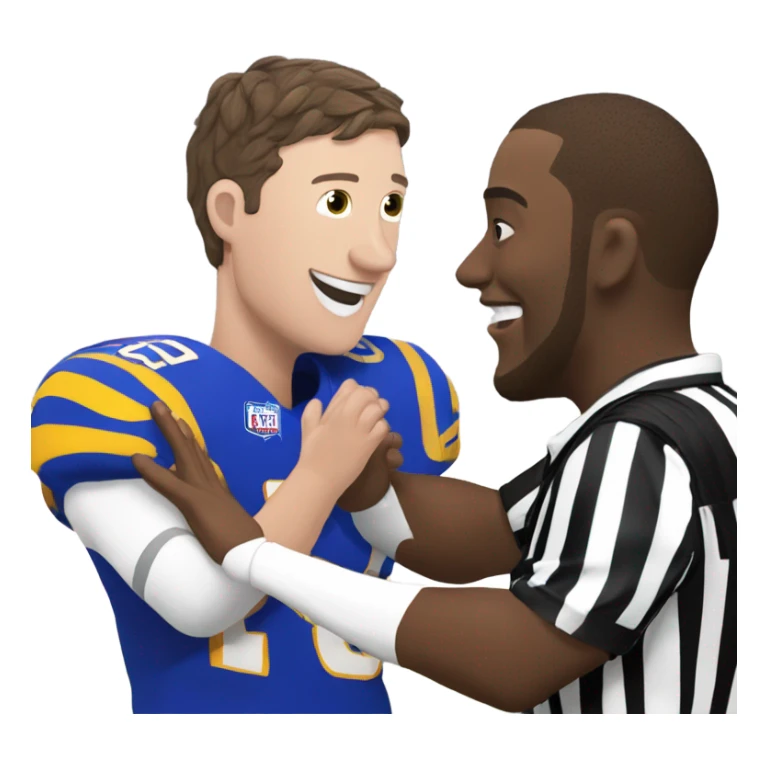 Josh Allen getting a pat on the back from the referee sticker