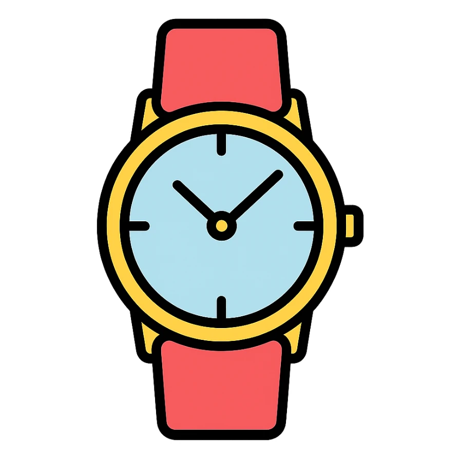 classic wristwatch, sleek and minimal accessory sticker