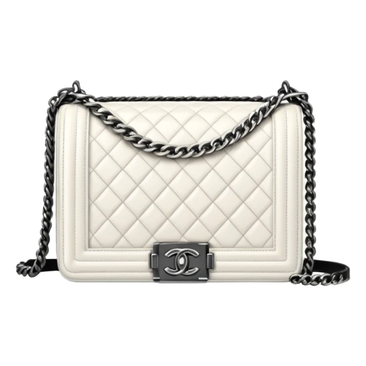 chanel le boy white color bag sticker