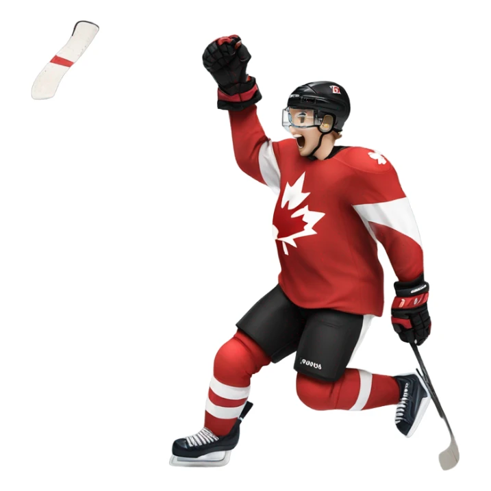 Team Canada world juniors hockey player celebrating after scoring a goal sticker
