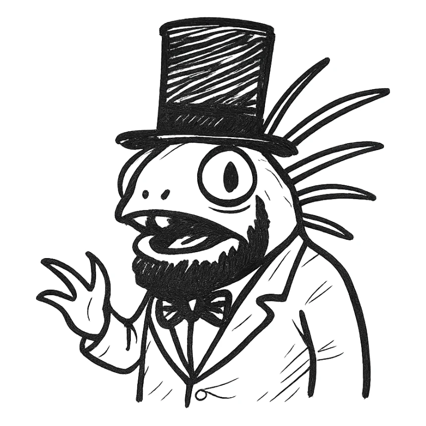 A murloc from World of Warcraft dressed as Abraham Lincoln sticker
