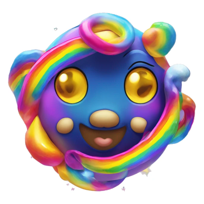 lisa frank planet with rainbow rings sticker