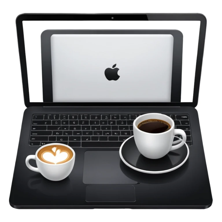 laptop with a coffee cup next to it sticker