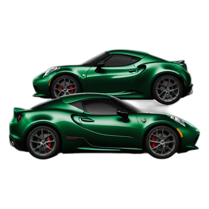 British racing green Alfa Romeo 4C side view sticker