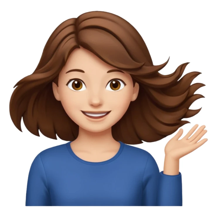 Girl flips hair sticker