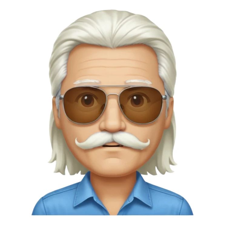 long white hair and  mustached man in sunglasses sticker