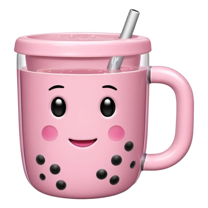 Pink mug with bubble tea, Without a face, Just a pink bubble tea mug (WITHOUT A FACE!!!!!!) sticker