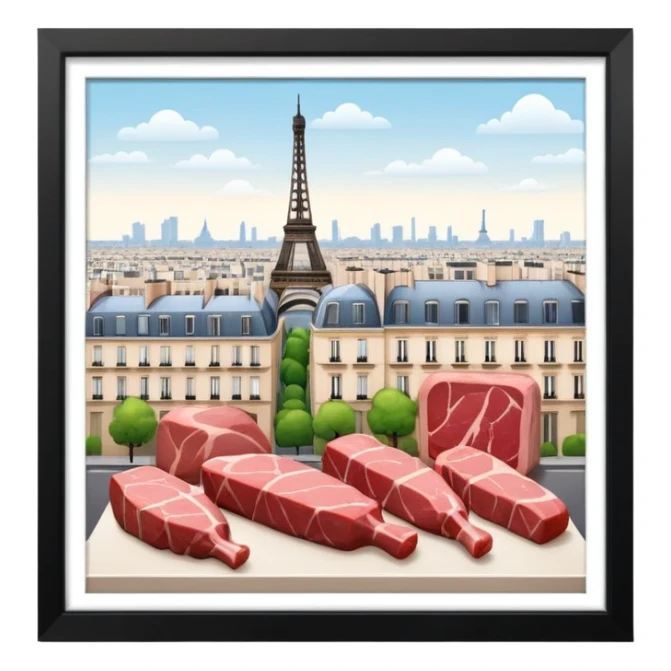  paris art gallery SPAM meat city landscape  sticker