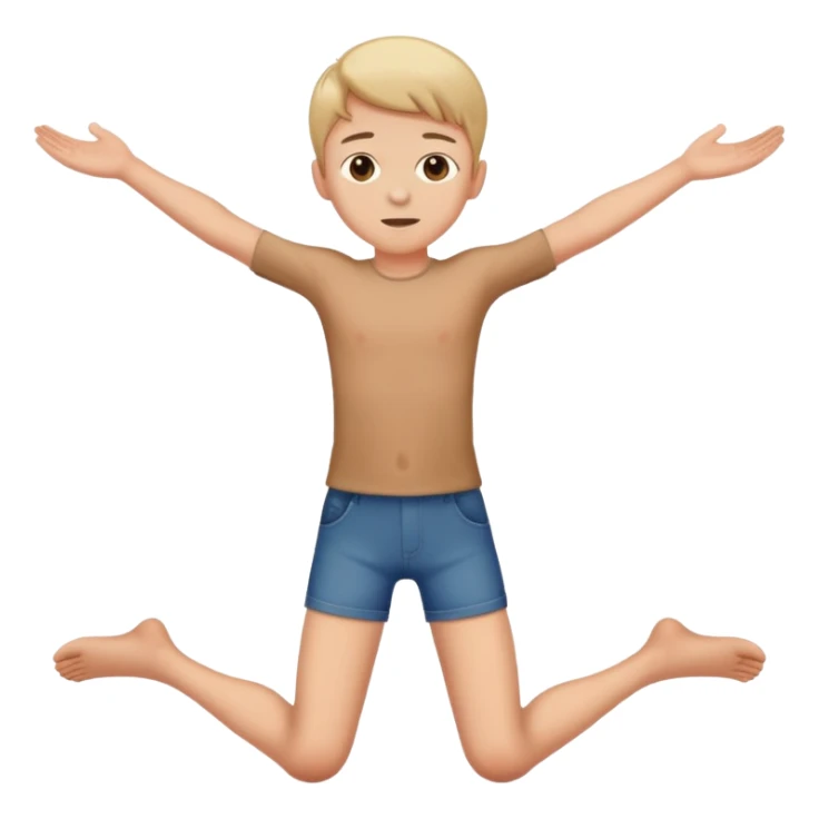 A standing boy but the legs are spread apart but still standing on the floor sticker