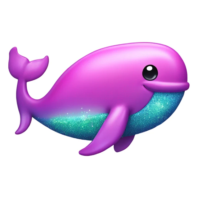 Pink full body whale with glitter & water sticker