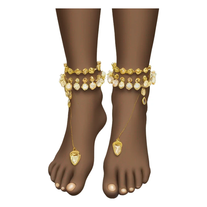 Feet with jewlery sticker