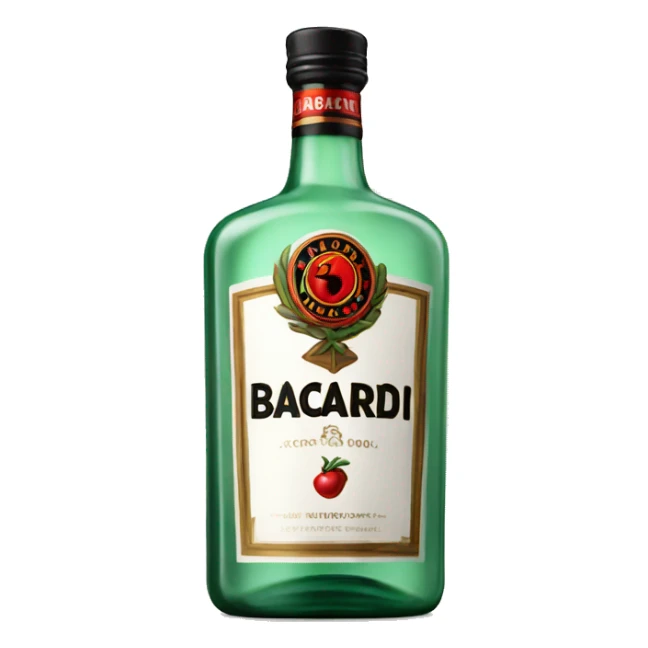 Bottle of Bacardi sticker
