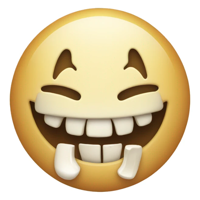 Smiling emoji with bone in its mouth  sticker