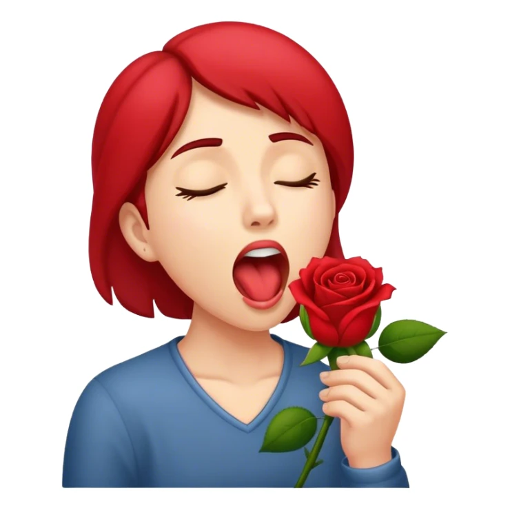 Some one yawing a rose tou sticker