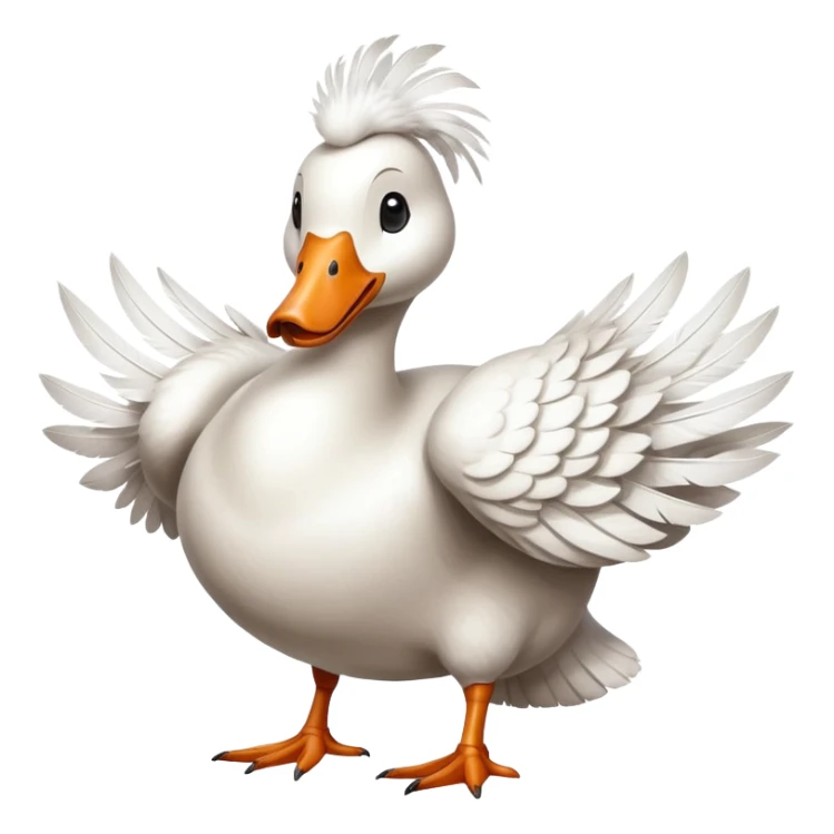 A goose wearing a dog costume sticker