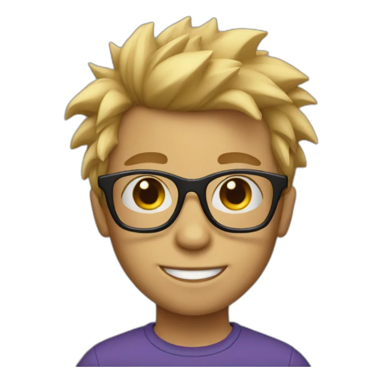 boy with glasses and blond spikey hair sticker