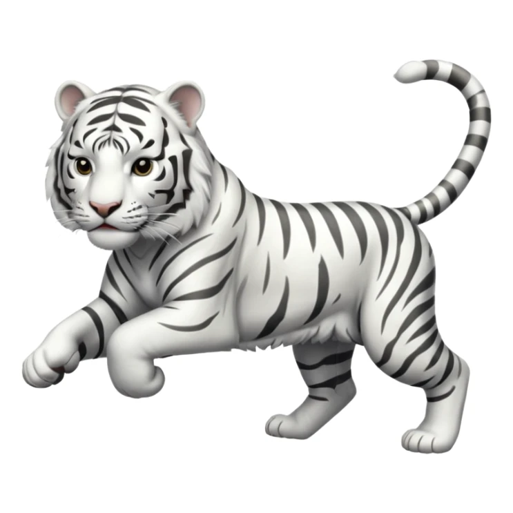 A white tiger pouncing at the screen with silver accsents make it less cartoon looking  sticker
