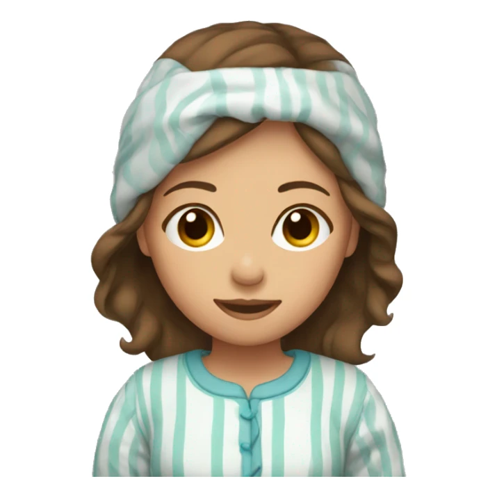 Girl with brown hair with pajamas on sticker