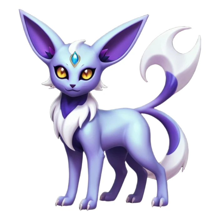 Shiny Exotic Badass Mystical Mysterious Gothic Espeon-Absol-Pokémon-Fakémon-hybrid-creature (full body) sticker
