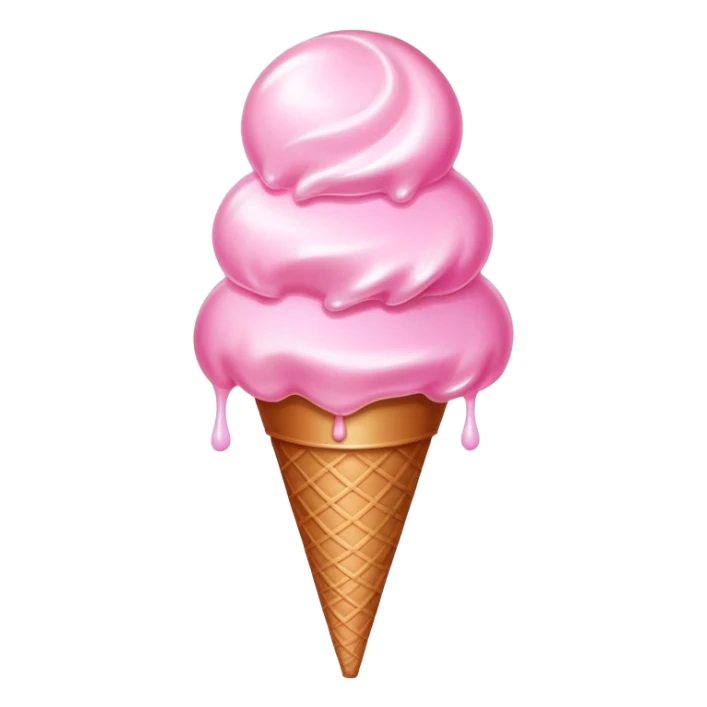 Glossy cotton candy in cone with shimmering, dewy surface and reflective highlights sticker